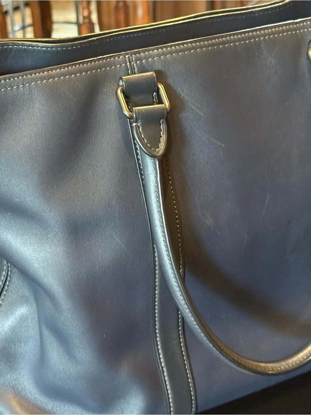Coach Metropolitan Tote 55364 Midnight Navy Glovetanned Leather orig $650 + xtra